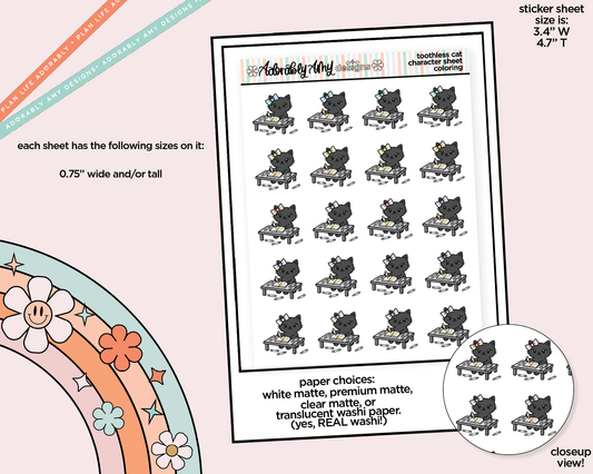 Toothless Cat Coloring Time Decoration Character Planner Stickers