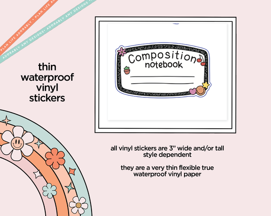 Waterproof Vinyl Large Diecut Stickers - Composition Notebook Cover