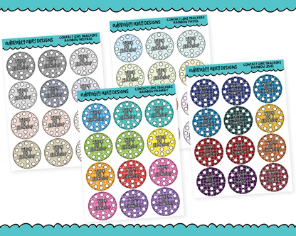 Rainbow Contact Lens Trackers Reminder Planner Stickers for any Planner or Insert