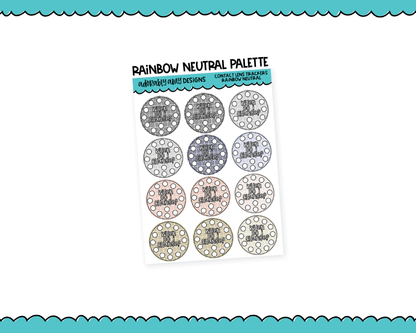 Rainbow Contact Lens Trackers Reminder Planner Stickers for any Planner or Insert