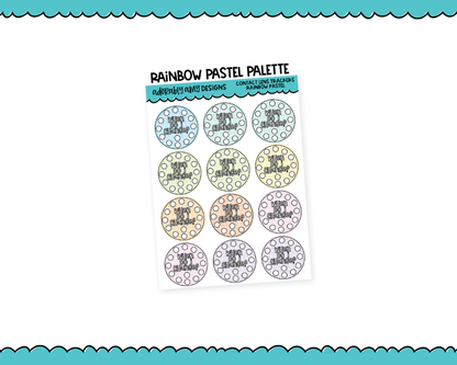 Rainbow Contact Lens Trackers Reminder Planner Stickers for any Planner or Insert