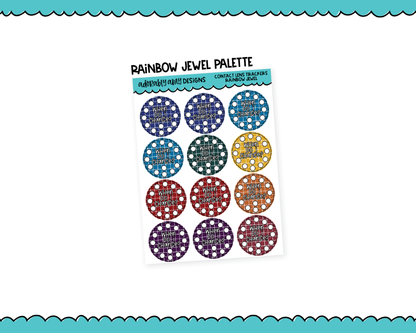 Rainbow Contact Lens Trackers Reminder Planner Stickers for any Planner or Insert