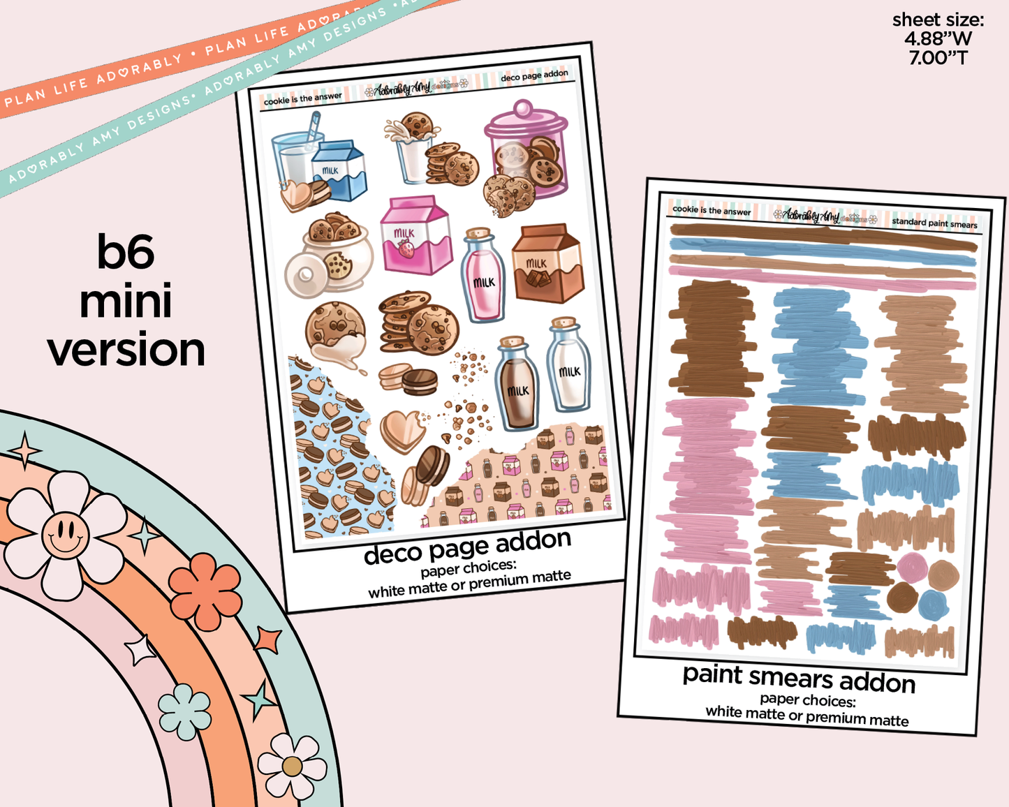 Mini B6 Cookie is the Answer Planner Sticker Kit sized for ANY Vertical Insert