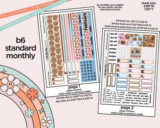 Standard B6 Monthly Pick Your Month Cookie is the Answer Planner Sticker Kit for some B6 Planners