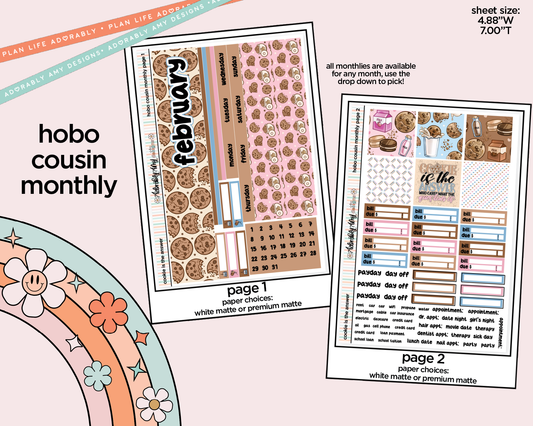 Hobonichi Cousin Monthly Pick Your Month Cookie is the Answer Planner Sticker Kit for Hobo Cousin or Similar Planners