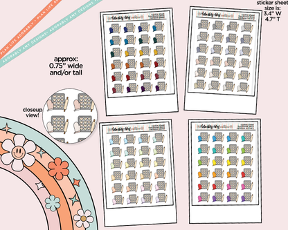 Rainbow Baking - Cookie Sheet Doodled Icon Stickers