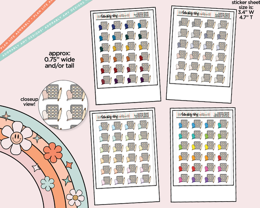 Rainbow Baking - Cookie Sheet Doodled Icon Stickers