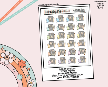 Rainbow Baking - Cookie Sheet Doodled Icon Stickers