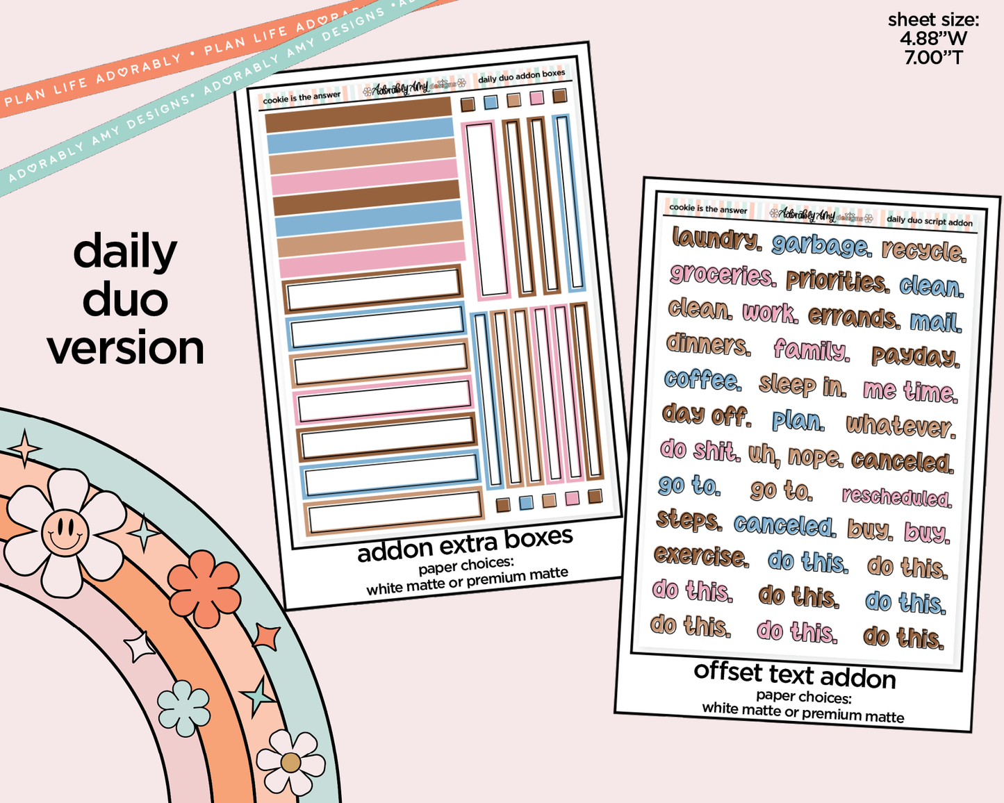 Daily Duo Cookie is the Answer Weekly Planner Sticker Kit for Daily Duo Planner