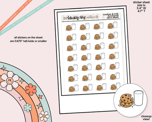 Cookies & Milk Doodled Icon Stickers
