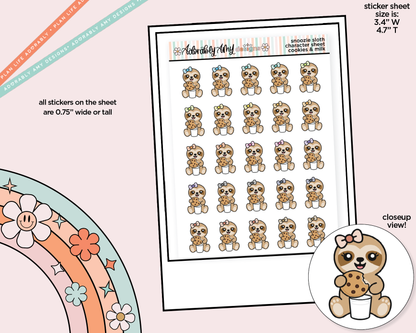 Snoozie Sloth Cookies & Milk Decoration Character Planner Stickers