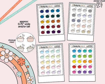 Rainbow Cooking Pot Doodled Icon Stickers