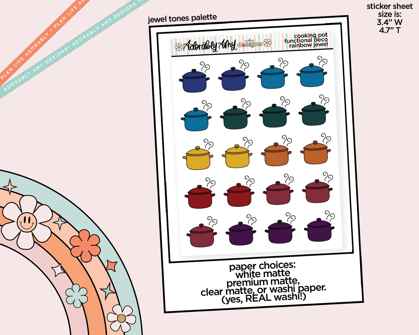 Rainbow Cooking Pot Doodled Icon Stickers