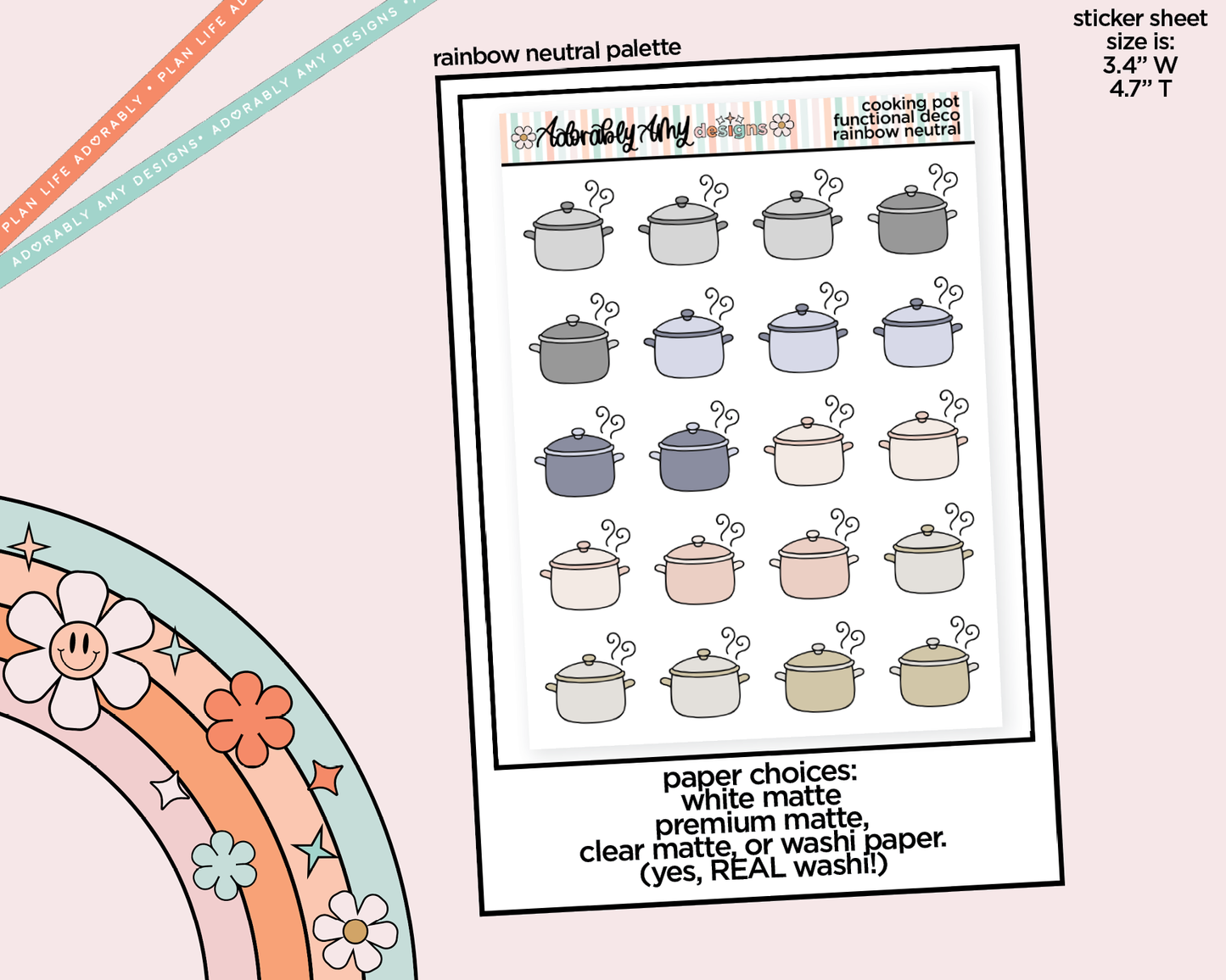 Rainbow Cooking Pot Doodled Icon Stickers