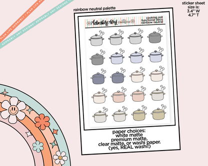 Rainbow Cooking Pot Doodled Icon Stickers