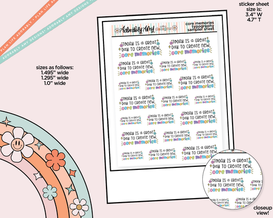 Today is a Great Day to Make Core Memories Typography Sampler Planner Stickers - Adorably Amy Designs
