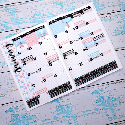 Hobonichi Cousin Monthly Pick Your Month Back to School Neutral Planner Sticker Kit for Hobo Cousin or Similar Planners