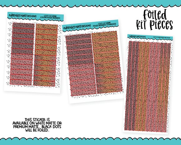 Cozy at Home Headers or Long Strips Planner Stickers for any Planner or Insert