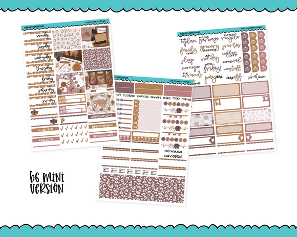 Mini B6 Cozy at Home Fall Autumn Cozy Themed Weekly Planner Sticker Kit sized for ANY Vertical Insert