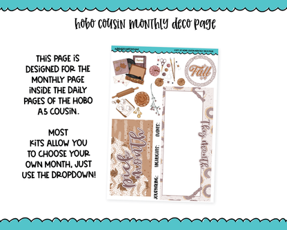 Hobonichi Cousin Monthly Pick Your Month Cozy at Home Fall Autumn Cozy Themed Planner Sticker Kit for Hobo Cousin or Similar Planners