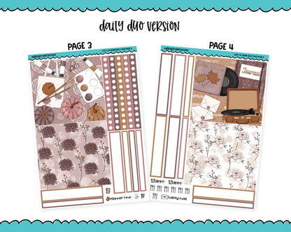 Daily Duo Cozy at Home Fall Autumn Cozy Themed Weekly Planner Sticker Kit for Daily Duo Planner