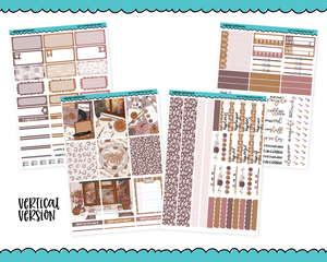 Vertical Cozy at Home Fall Autumn Cozy Themed Planner Sticker Kit for Vertical Standard Size Planners or Inserts