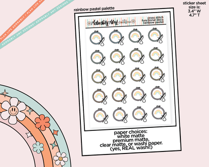 Rainbow Cross Stitch Doodled Icon Stickers