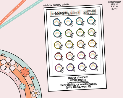 Rainbow Cross Stitch Doodled Icon Stickers
