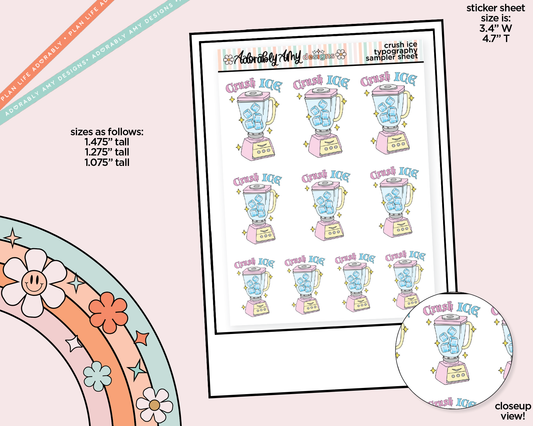 Crush Ice Typography Sampler Planner Stickers - Adorably Amy Designs