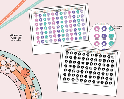 Crystal Ball Alphabet Stickers Deco Typography Sampler Planner Stickers