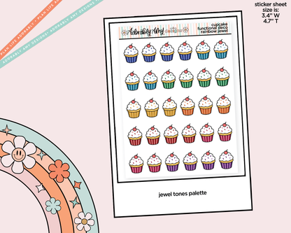 Rainbow Cupcakes Doodled Icon Stickers