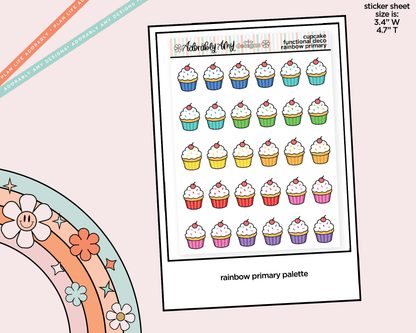 Rainbow Cupcakes Doodled Icon Stickers