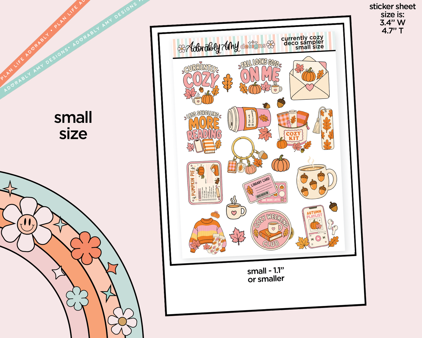 Currently Cozy Fall Deco Samplers in 3 Sizes Decorative Planner Stickers