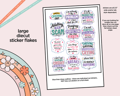Currently Crashing Out Deco Typography Sampler Planner Stickers