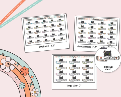 Toothless Cat Custom Text Highlight Decoration Character Planner Stickers - 3 Sizes Available