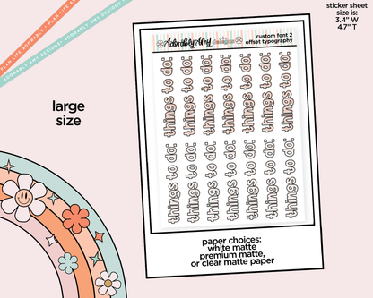 Custom Offset Text Typography Sticker Reminder Planner Stickers for any Planner or Insert