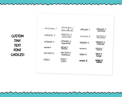 Custom Foiled Tiny Text Sticker Sheet Planner Stickers for Erin Condren, Plum Planner, Inkwell Press, Kikki K or Any Size Planners