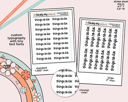 Custom Typography with Tiny Text Fonts Ink OR Foil (coordinates with our Tiny Text stickers) Sticker Sheet Planner Stickers