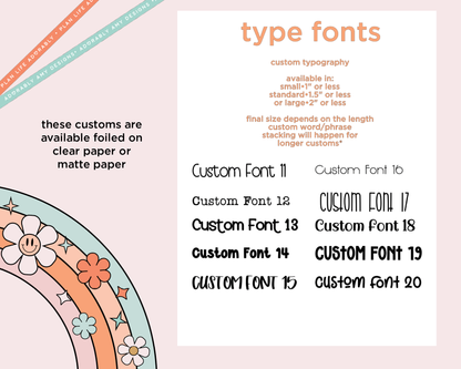 Foiled Custom Word/Phrase Stickers Planner Stickers for any Planner or Insert - Adorably Amy Designs