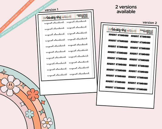 August LE Custom Typography Sticker Reminder Planner Stickers