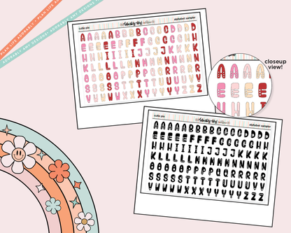 Cutie Pie Alphabet Stickers Deco Typography Sampler Planner Stickers