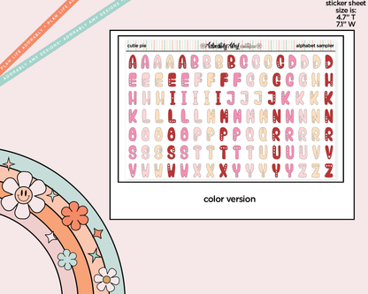Cutie Pie Alphabet Stickers Deco Typography Sampler Planner Stickers