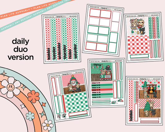 Daily Duo The Cutie Trio Merry Christmas Weekly Planner Sticker Kit for Daily Duo Planner