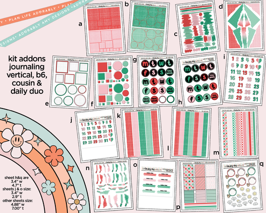 The Cutie Trio Merry Christmas Weekly Kit Addons - All Sizes - Strips, Smears and More!