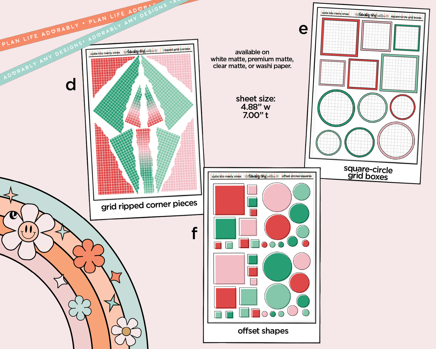 The Cutie Trio Merry Christmas Weekly Kit Addons - All Sizes - Strips, Smears and More!