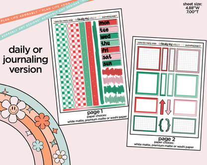 Journaling and Daily Planning The Cutie Trio Merry Christmas in My Hand Planner Sticker Kit