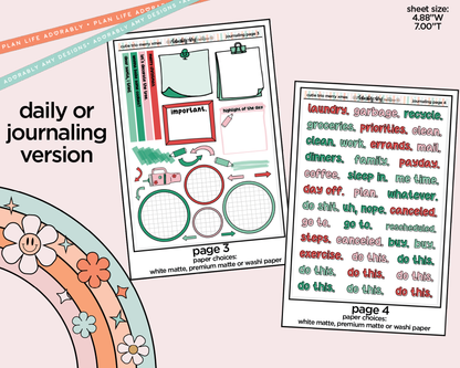 Journaling and Daily Planning The Cutie Trio Merry Christmas in My Hand Planner Sticker Kit