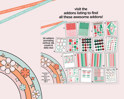Journaling and Daily Planning The Cutie Trio Merry Christmas in My Hand Planner Sticker Kit