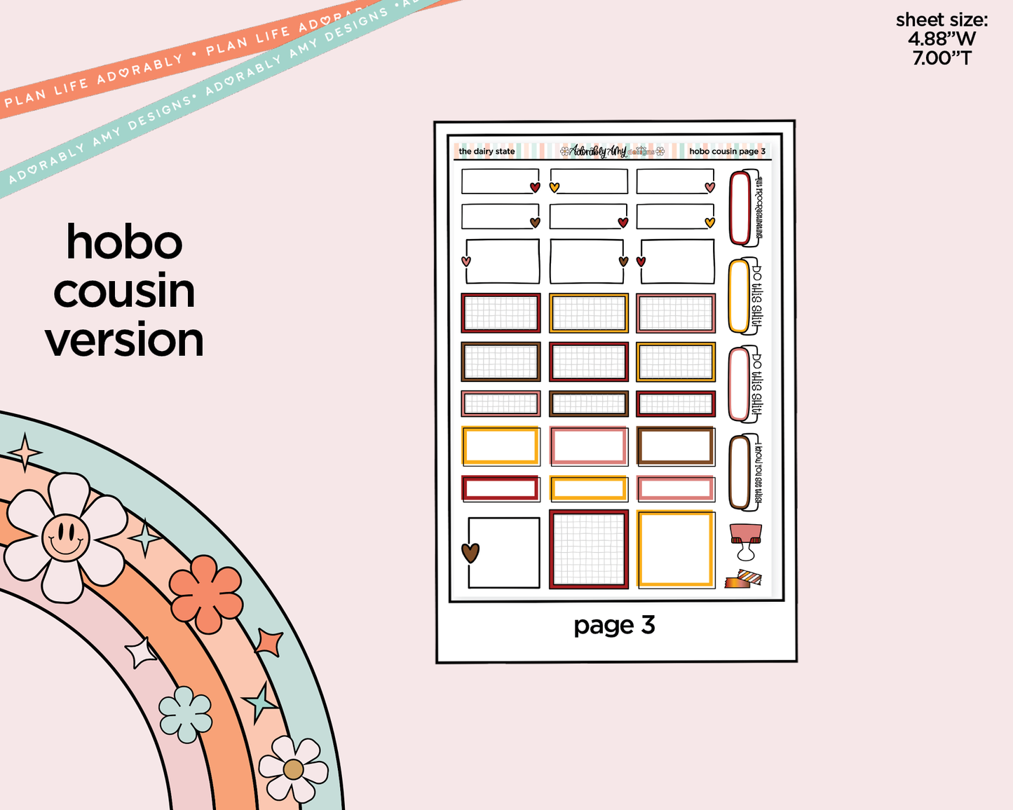 Hobonichi Cousin Weekly States Collection - The Dairy State Wisconsin Planner Sticker Kit for Hobo Cousin or Similar Planners - Adorably Amy Designs