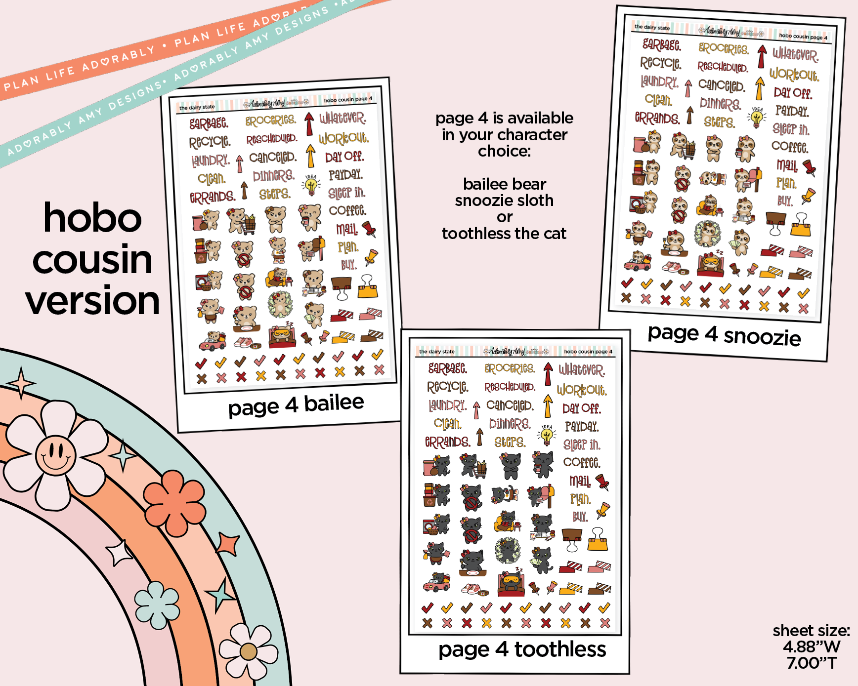 Hobonichi Cousin Weekly States Collection - The Dairy State Wisconsin Planner Sticker Kit for Hobo Cousin or Similar Planners - Adorably Amy Designs